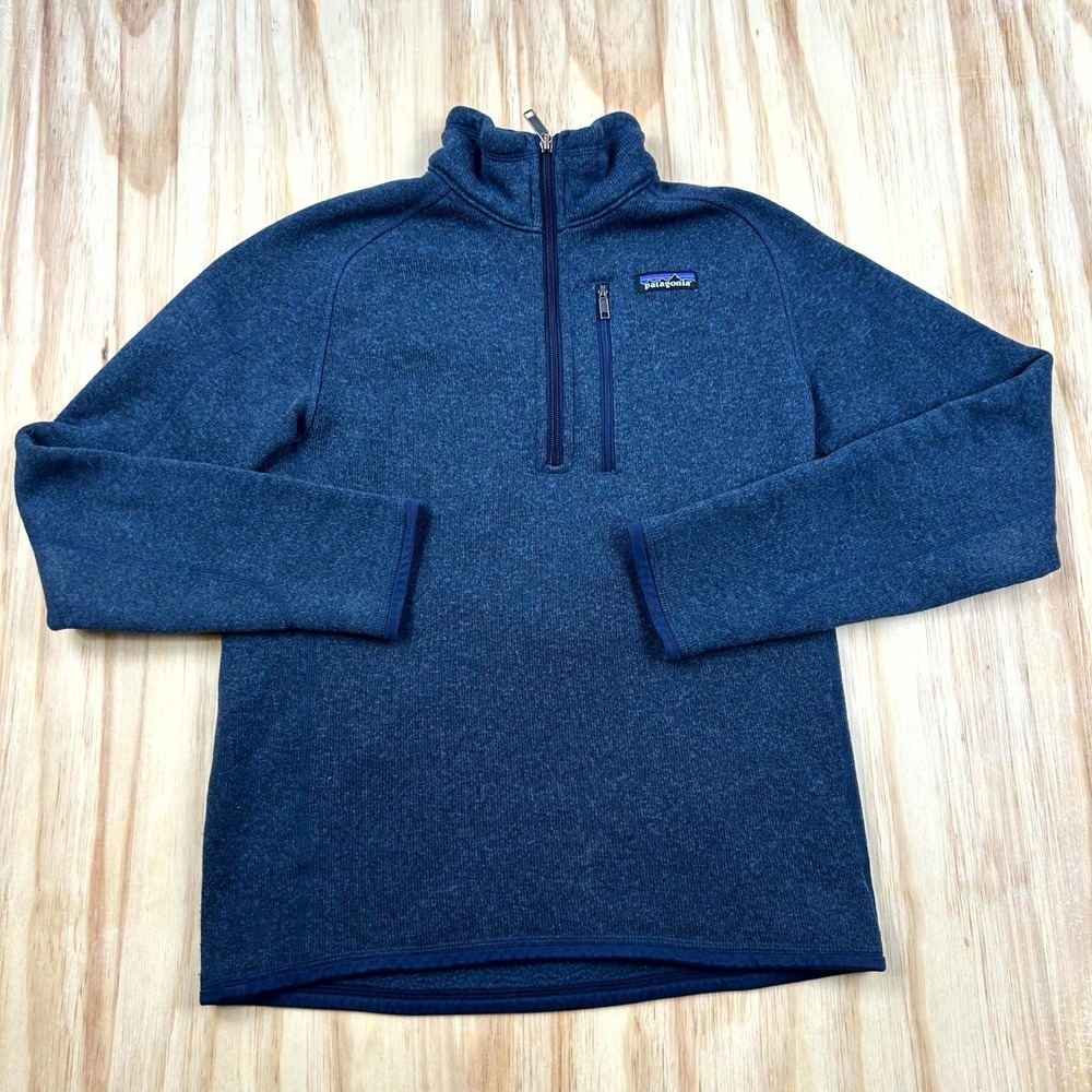 Patagonia Better Sweater Men's Small Blue Fleece Lined Mock Neck 1/4-Zip Outdoor